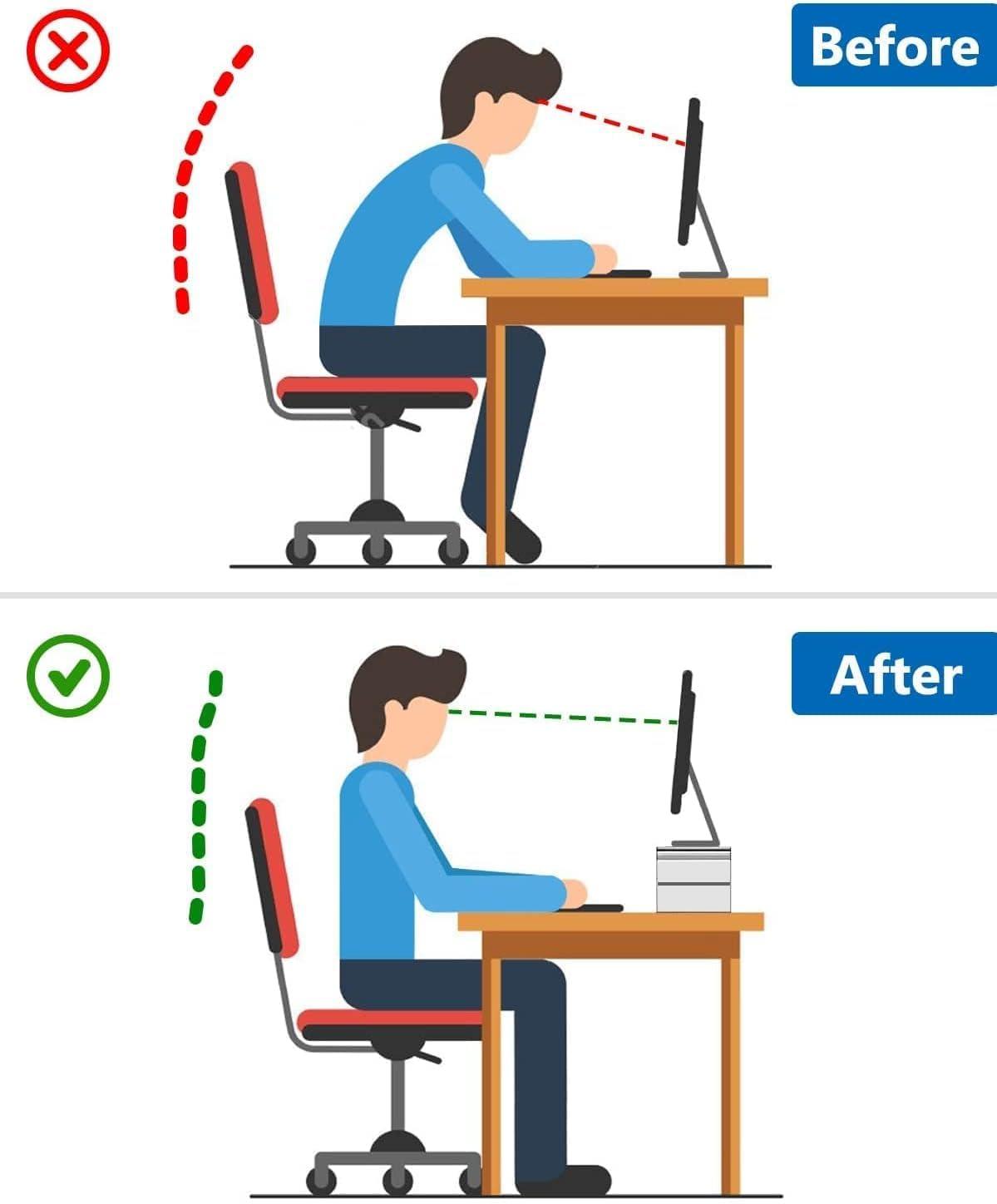 Clear Acrylic 2-Tier Monitor Stand Riser with Storage