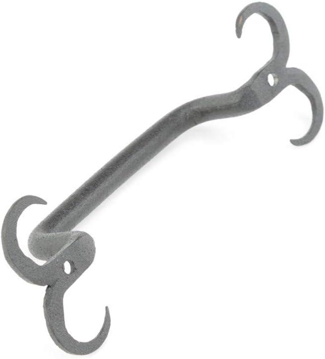 Renovators Supply Black Wrought Iron Cabinet Handle 4.5" L Rustic Decorative Horn Tip Pull Handle Rust Resistant Drawer and Dresser Door Pulls w/Screws Pack of 2