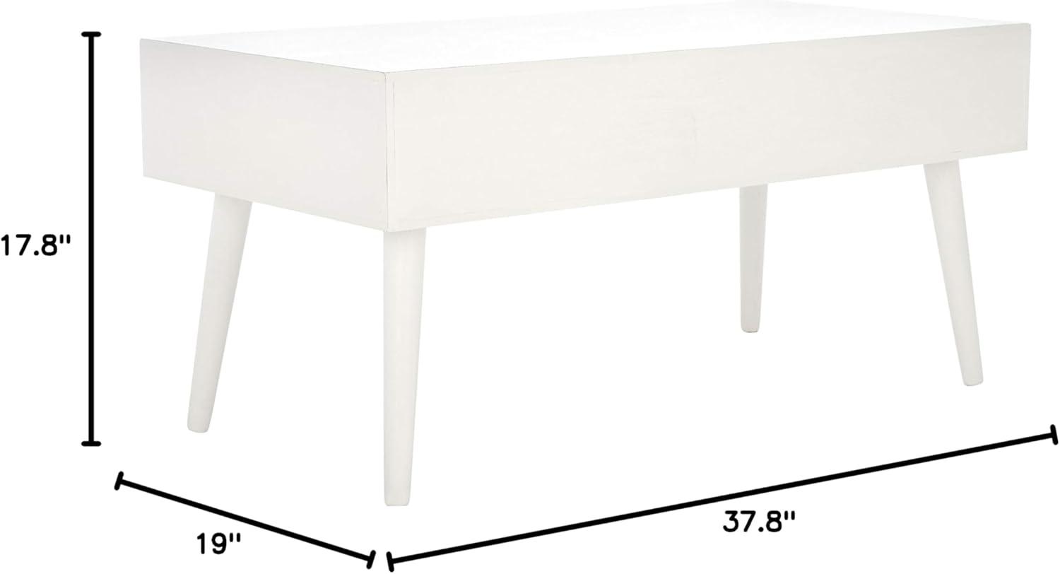 Mozart Mid-Century Coffee Table - Distressed White - Safavieh