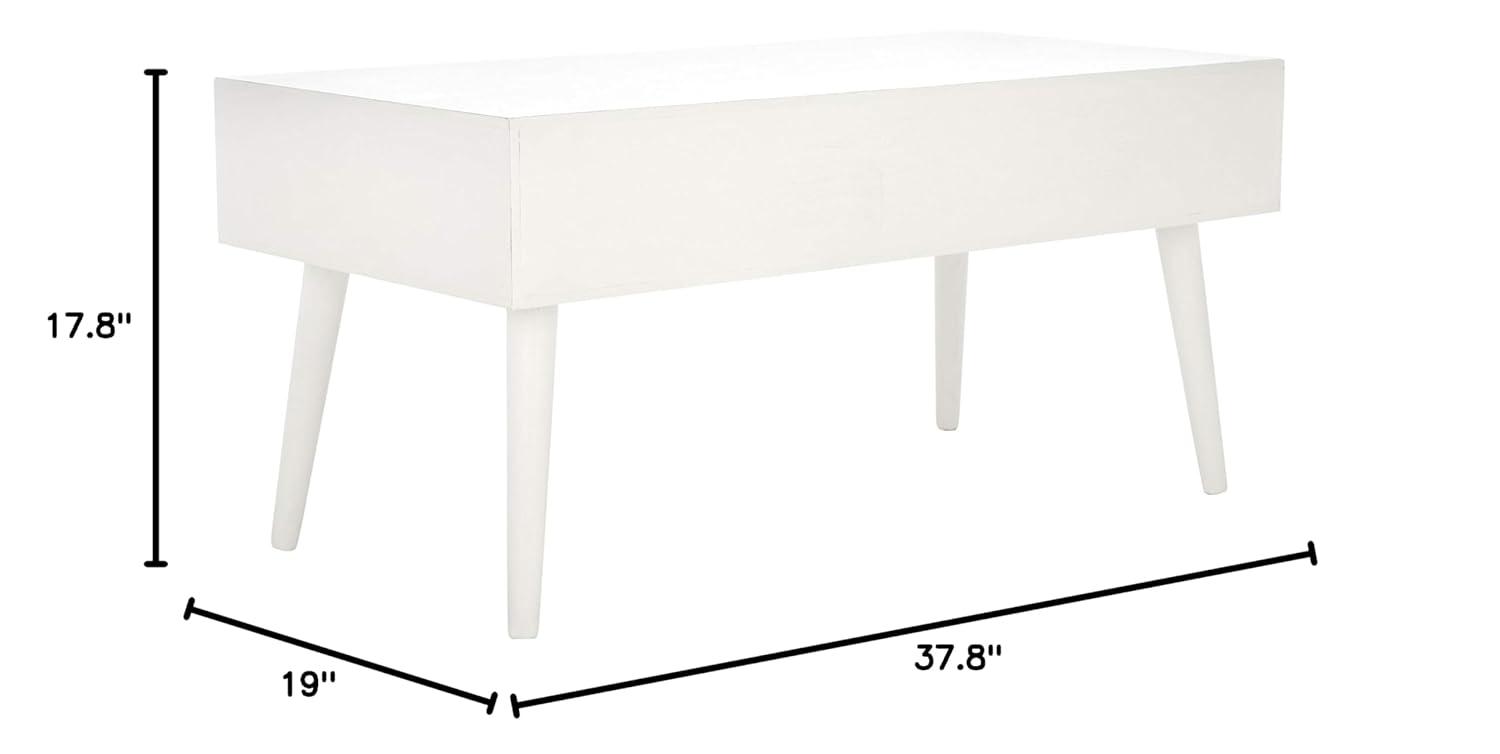 Mozart Mid-Century Coffee Table - Distressed White - Safavieh