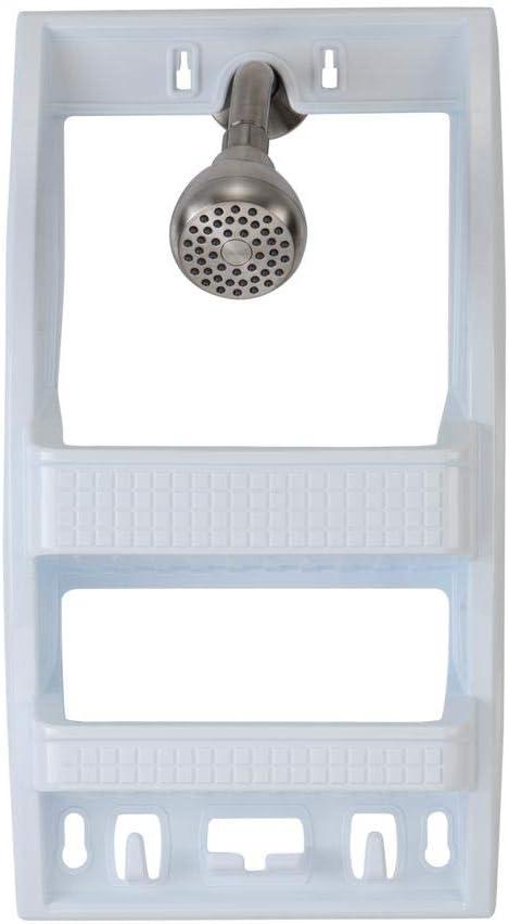 Bath Bliss Flexi Shower Caddy Shelf White: Polypropylene, Suction Mount, Bathroom Storage Organizer Rack