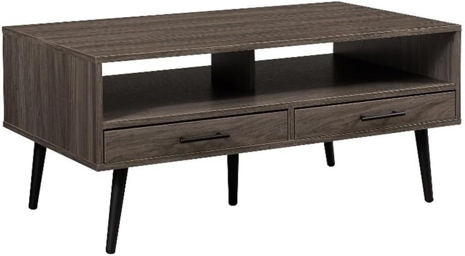 40" Wood Coffee Table with Hairpin Legs - Slate Gray / Black