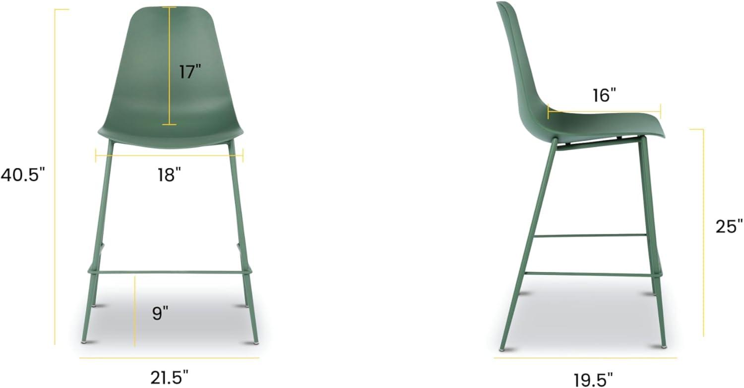 Poly and Bark Poly & Bark Isla Counter Stool (Set of 3) - 25" Seat Height Pistachio Green