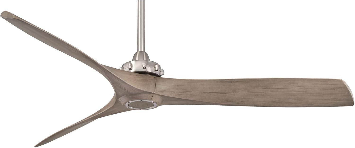 60" Minka Aire Modern Farmhouse Indoor Ceiling Fan with Remote Control Brushed Nickel for Living Room Kitchen Bedroom Family Home