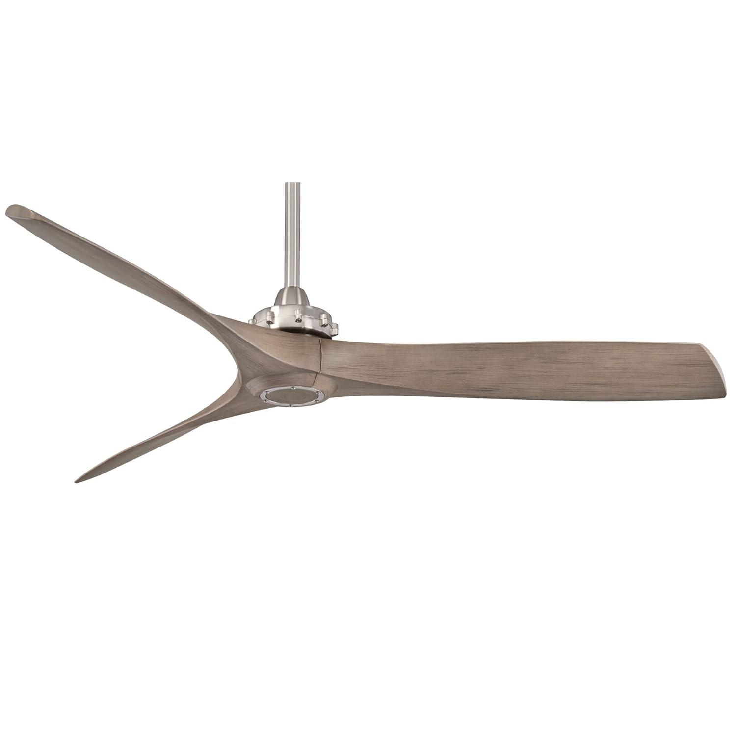 60" Minka Aire Modern Farmhouse Indoor Ceiling Fan with Remote Control Brushed Nickel for Living Room Kitchen Bedroom Family Home