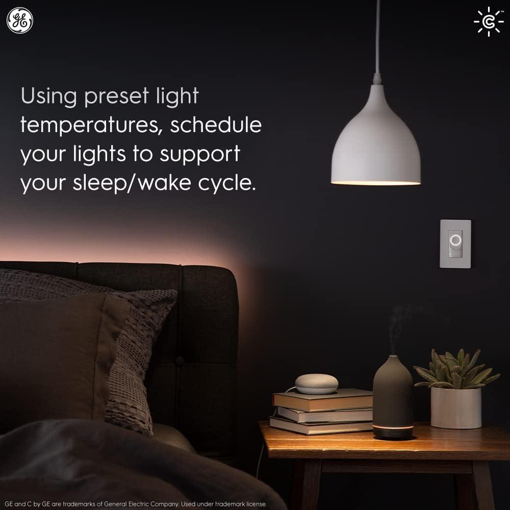 GE Cync A19 Smart LED Light Bulb, Color Changing Indoor Decor Lights, 60 Watts, Medium Base, 2pk