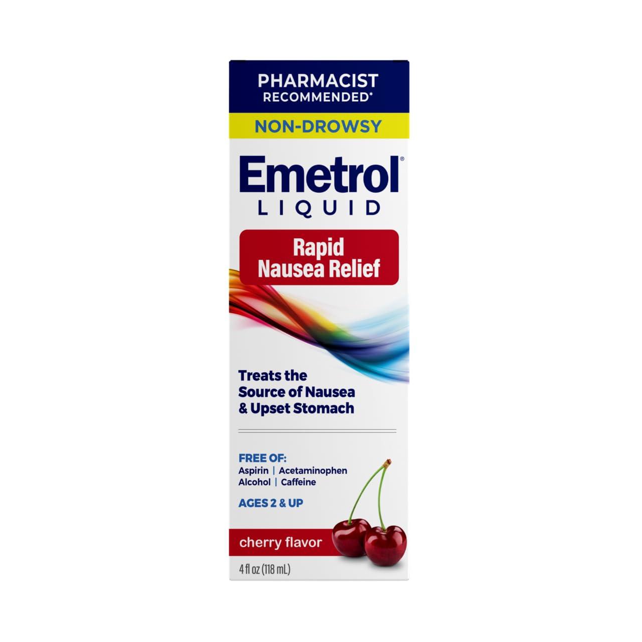 Emetrol Liquid Non-Drowsy Nausea Relief - Cherry Flavor - 4fl oz