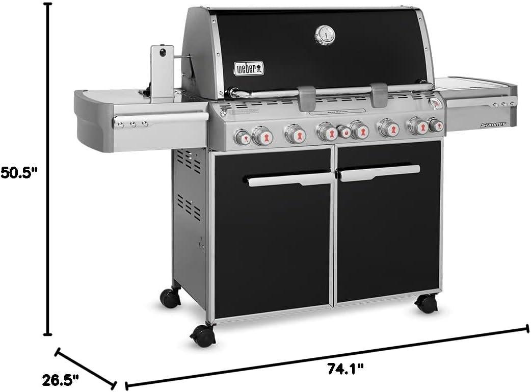 Weber Summit E-670 6-Burner Black Propane Gas Grill with Rotisserie