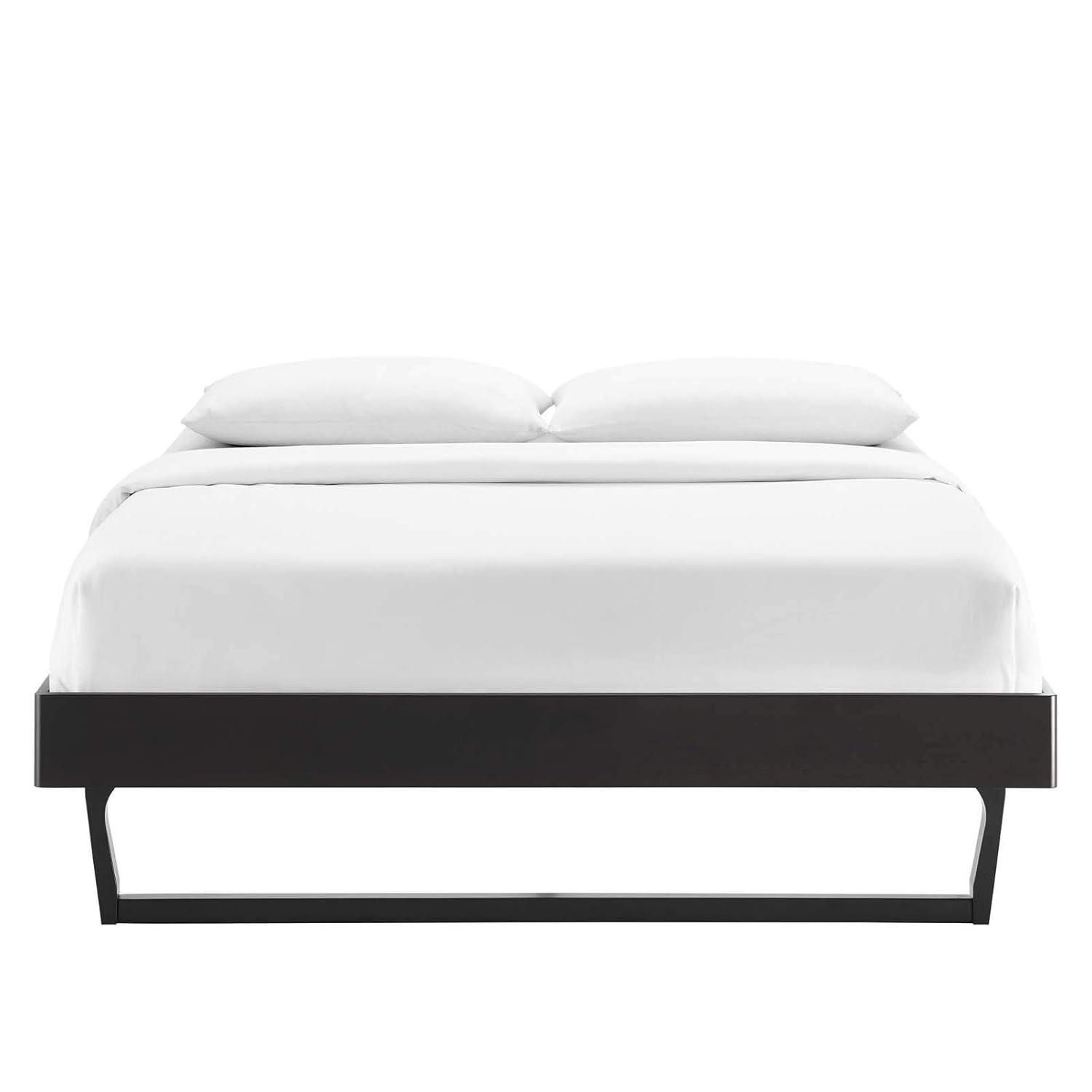 Modway Billie Full Rubberwood and MDF Wood Platform Bed Frame in Black