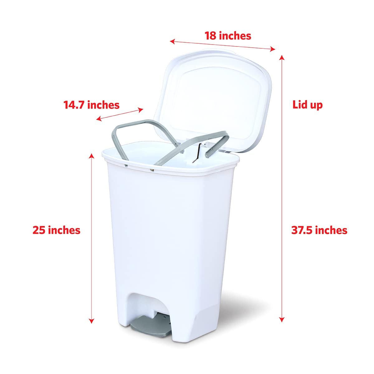 GLAD™ GLAD™ White Plastic Step Trash Can