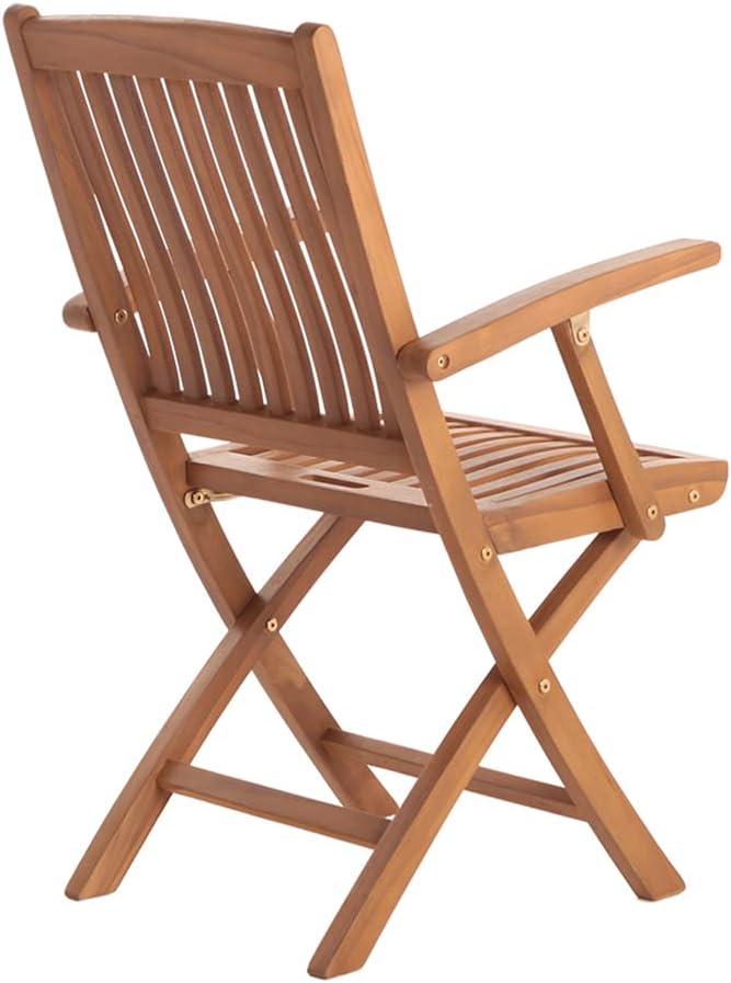 Nordic  Teak Outdoor Oiled Patio Folding Chair with Arm Rests