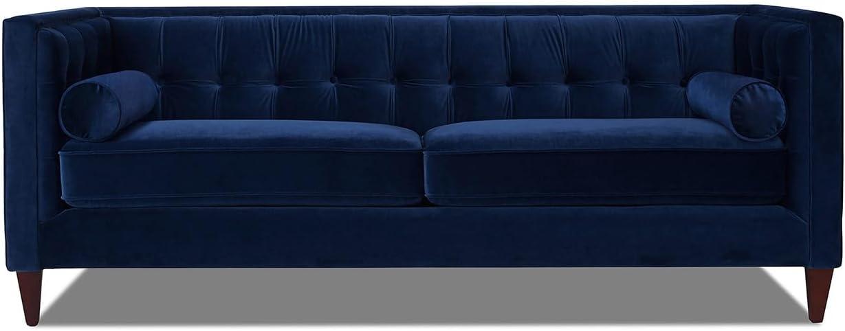 Jack Tufted Tuxedo Sofa Double Cushion, Navy Blue