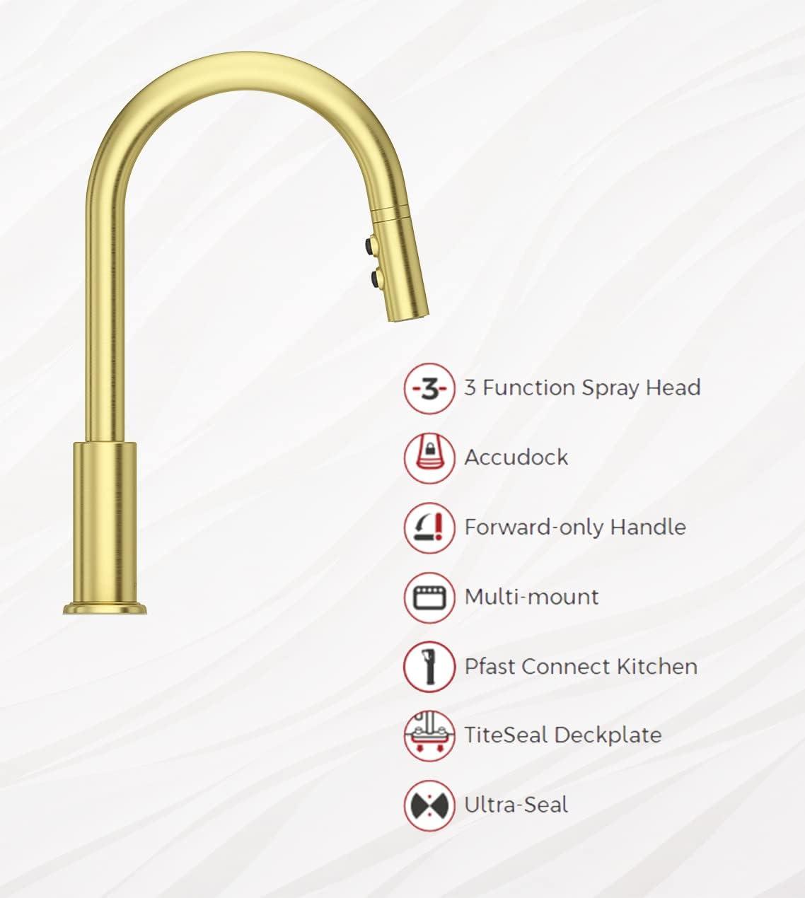 Pfister LG529SABG Stellen Pull Down Single Handle Kitchen Faucet