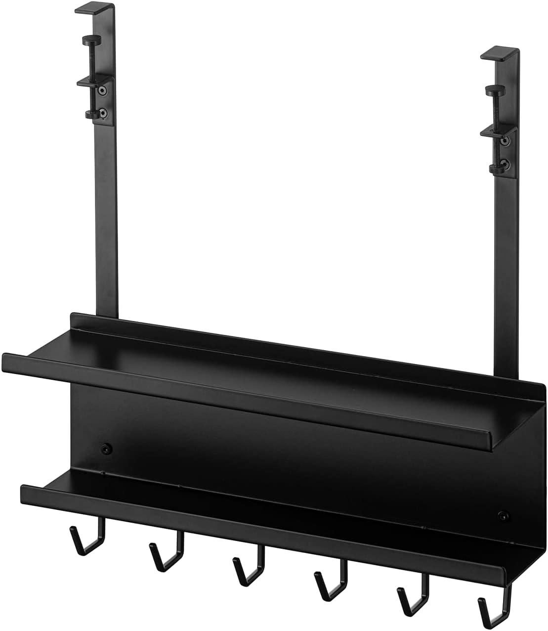 Black Steel Under-Desk Cable and Router Storage Rack