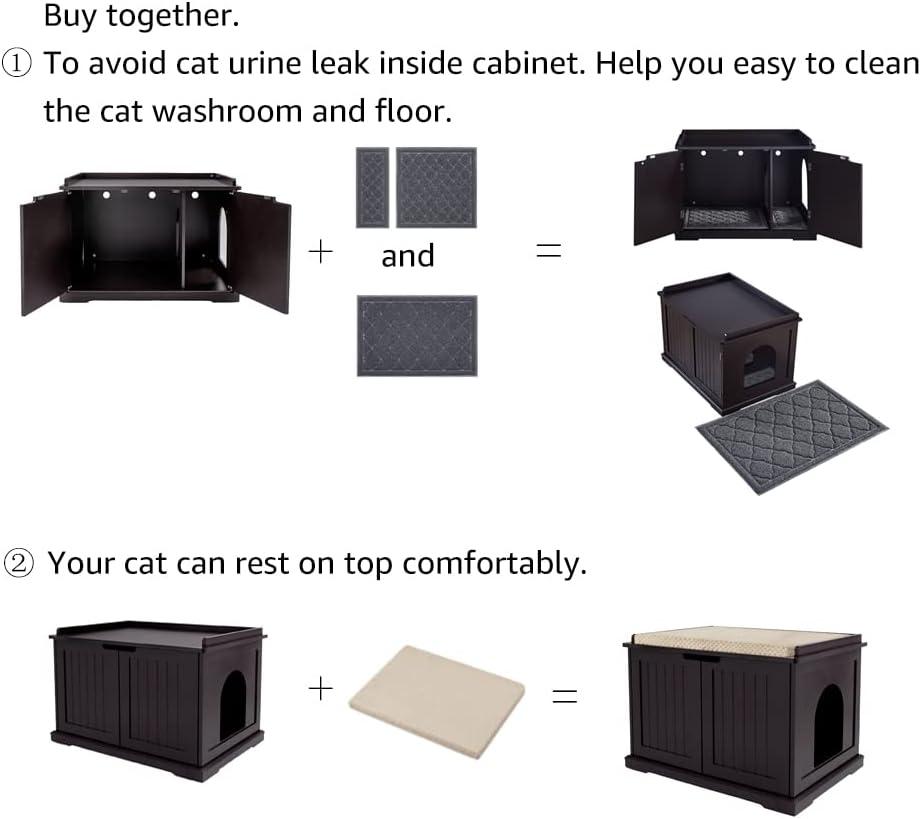 unipaws Designer Cat Litter Box Enclosure - Espresso