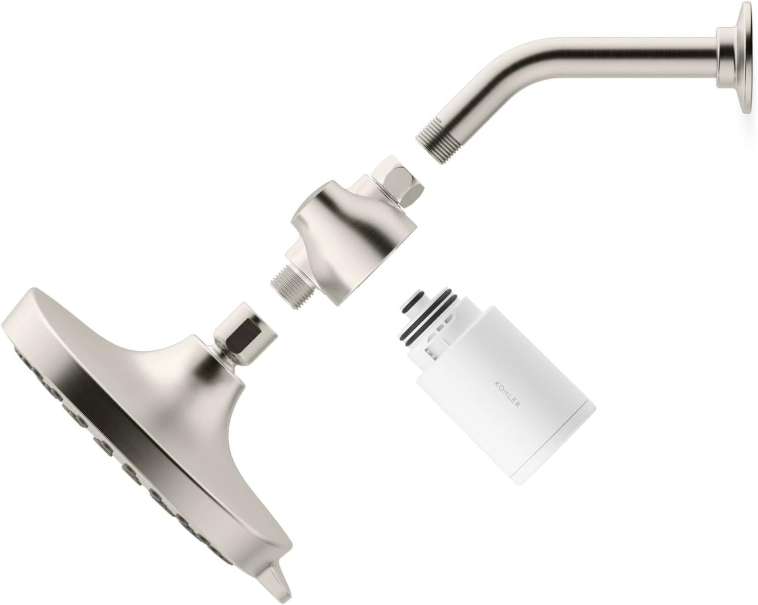 Vibrant Brushed Nickel Wall Mounted Shower Filter Attachment