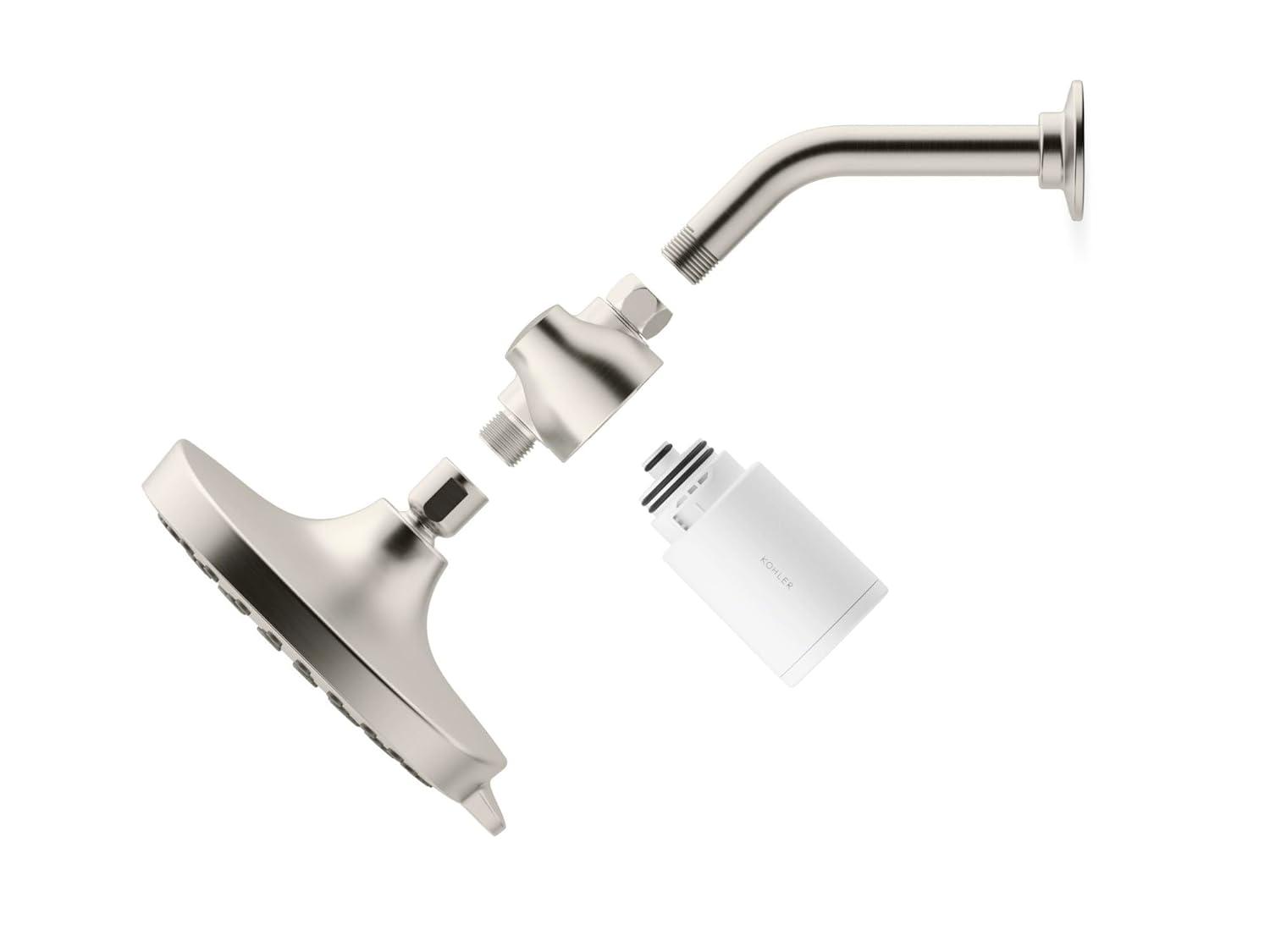 Brushed Nickel Multifunction Shower Head with Filter System