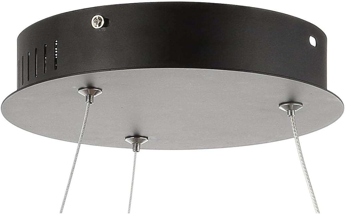 Bradley 15.7" Round Integrated LED Metal Pendant, Matte Black