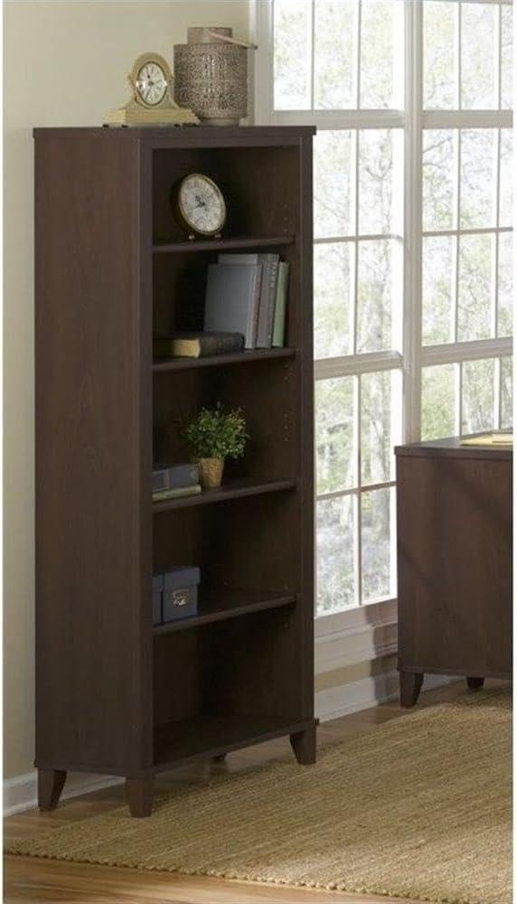 Bush Furniture Somerset Tall 5 Shelf Bookcase, Mocha Cherry