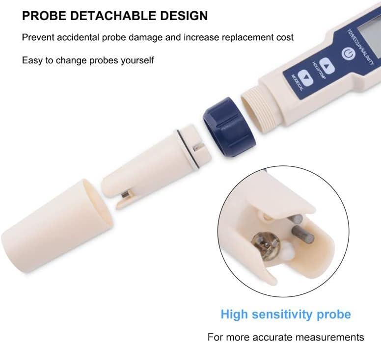 5 in 1 PH Meter Gomass 0.01 High Accuracy ph Tester Digital for Water TDS/EC/Salt/Temp/PH Pen, PPM Meter Water Tester Drinking Water, Hydroponics, Plants, Aquarium and Pool