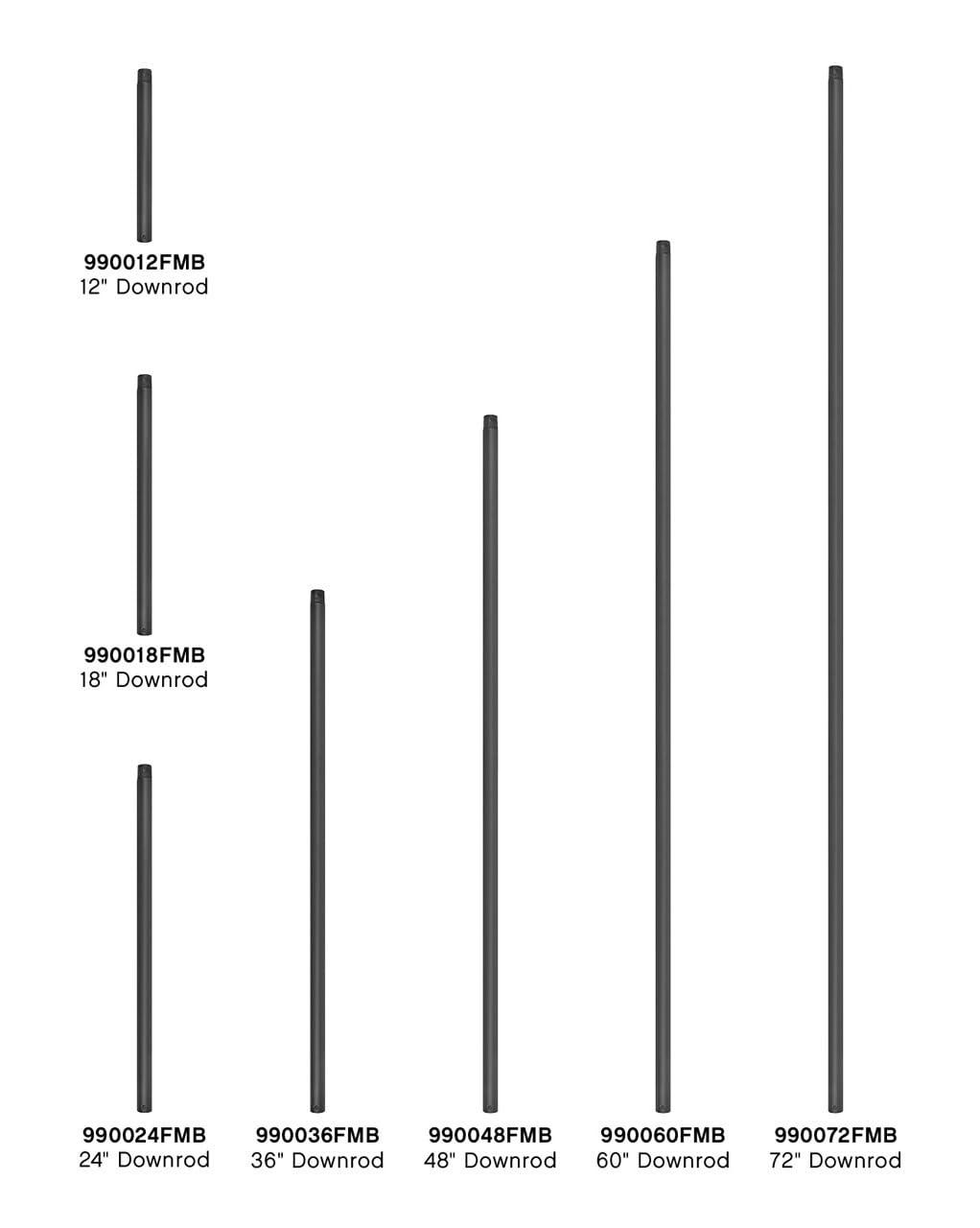 990036FMB-Hinkley Lighting-Accessory - Ceiling Fan Down-rod-36 Inch Down Rod Length-Matte Black Finish