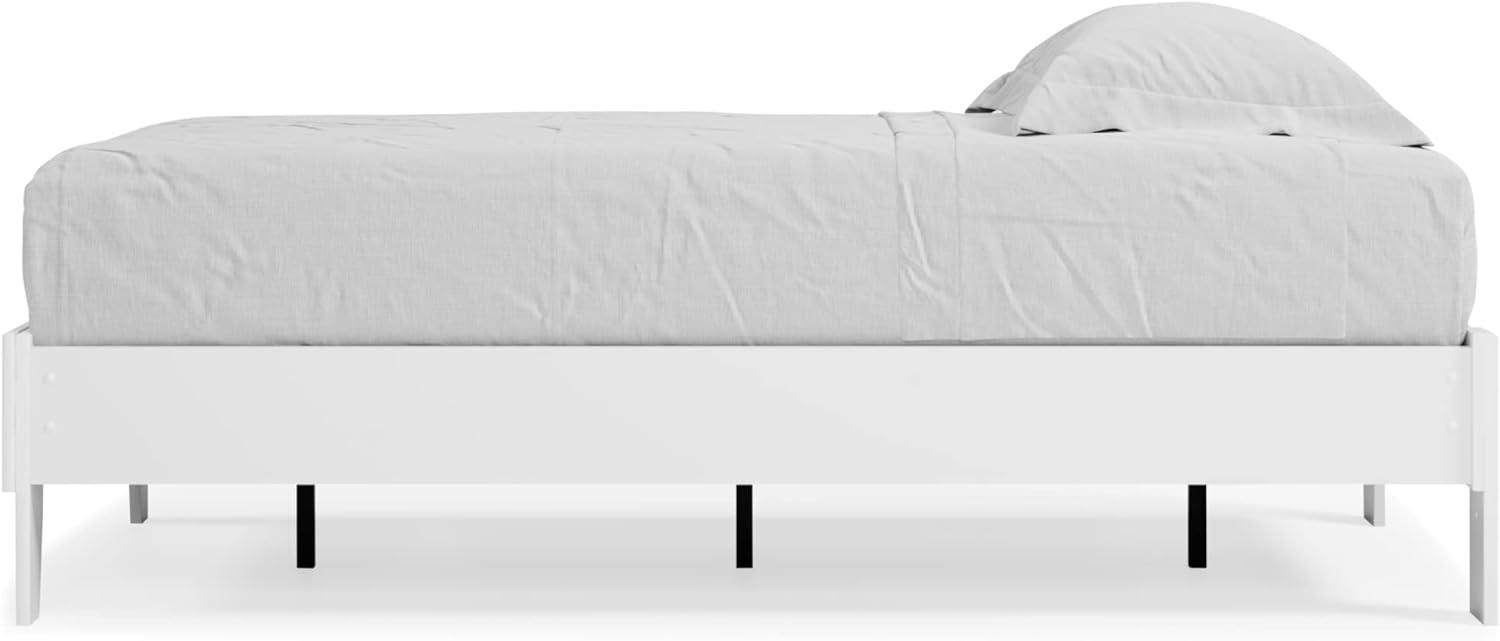 Twin Piperton Platform Bed White - Signature Design by Ashley: Modern Style, No Box Spring Needed