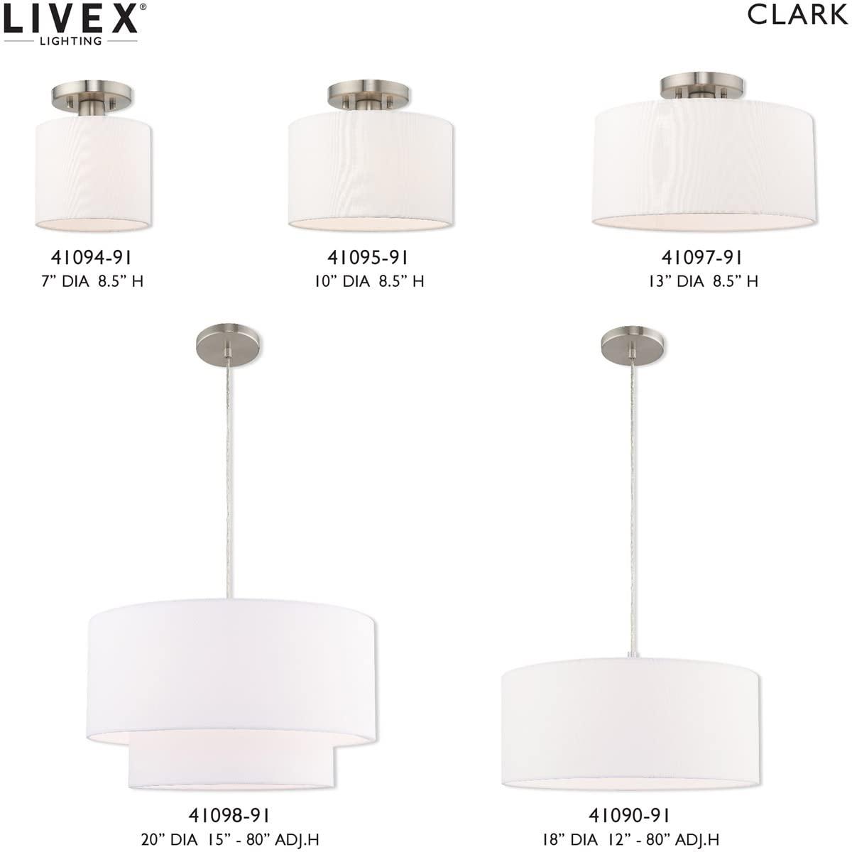 Livex Lighting Clark 1 - Light Semi-Flush Mount in  Brushed Nickel
