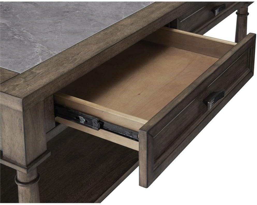 Gray Flannel Rectangular Wood Cocktail Table with Storage