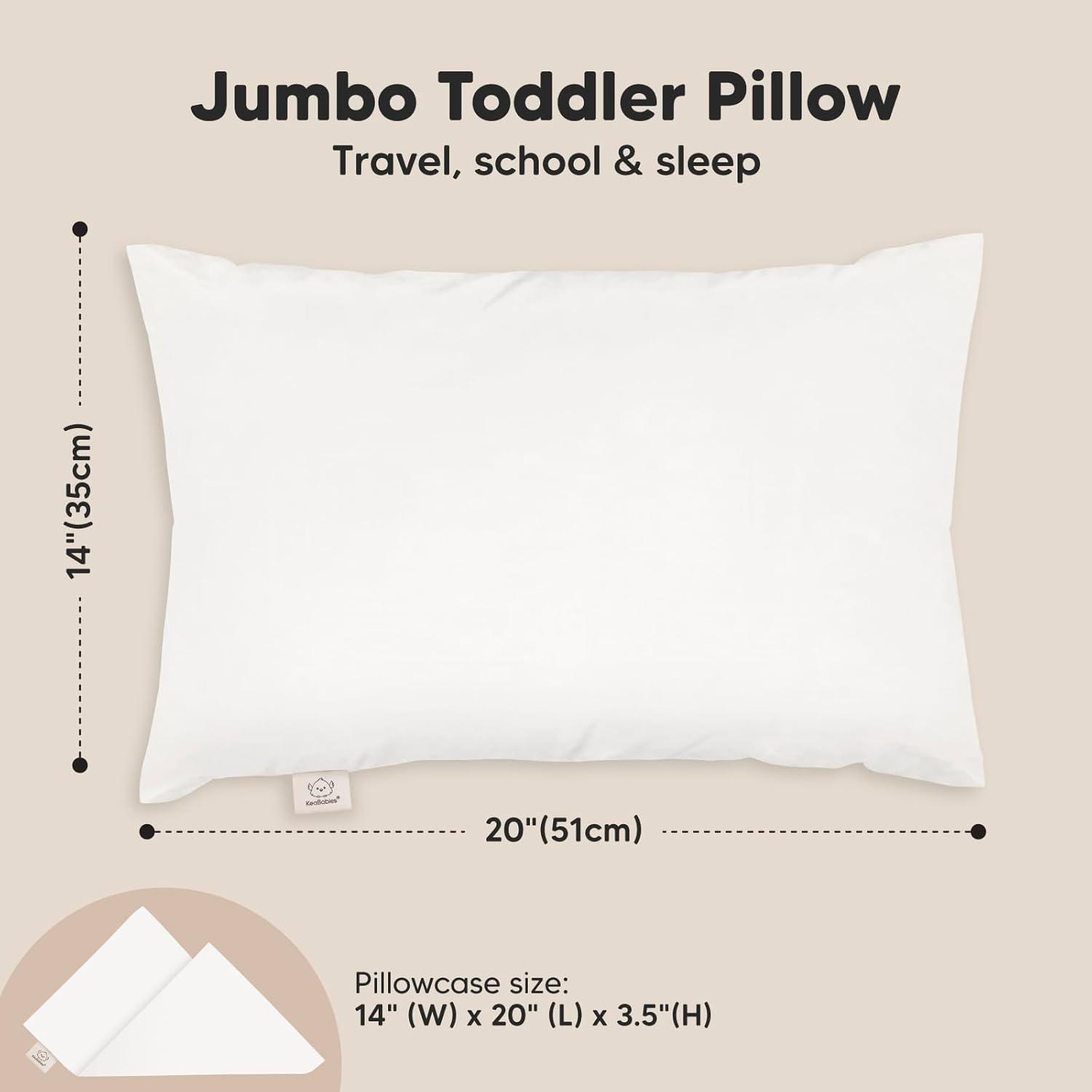 Soft White Organic Cotton Toddler Pillow with Pillowcase