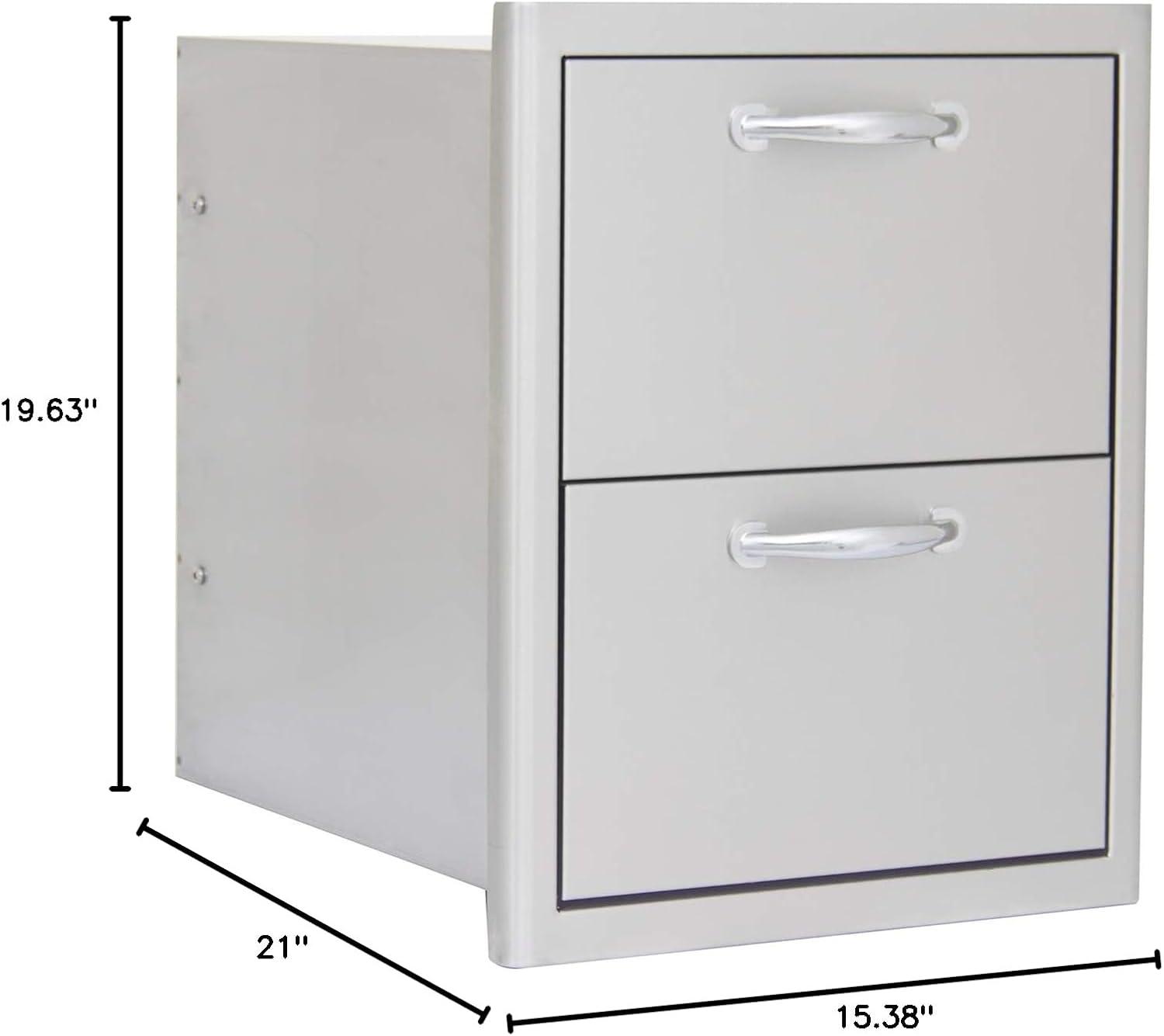 16" Stainless Steel Double Access Drawer with Soft Close