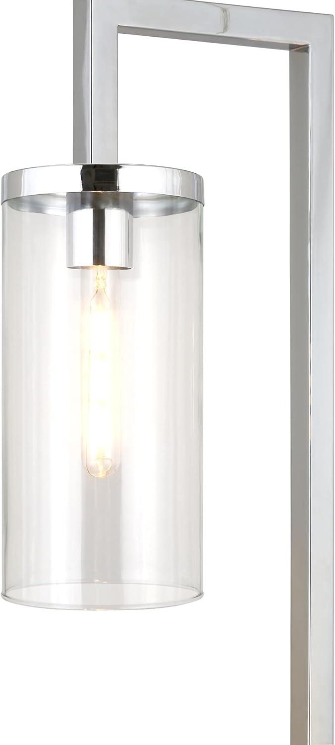 Evelyn&Zoe Modern Metal Floor Lamp with Clear Glass Shade