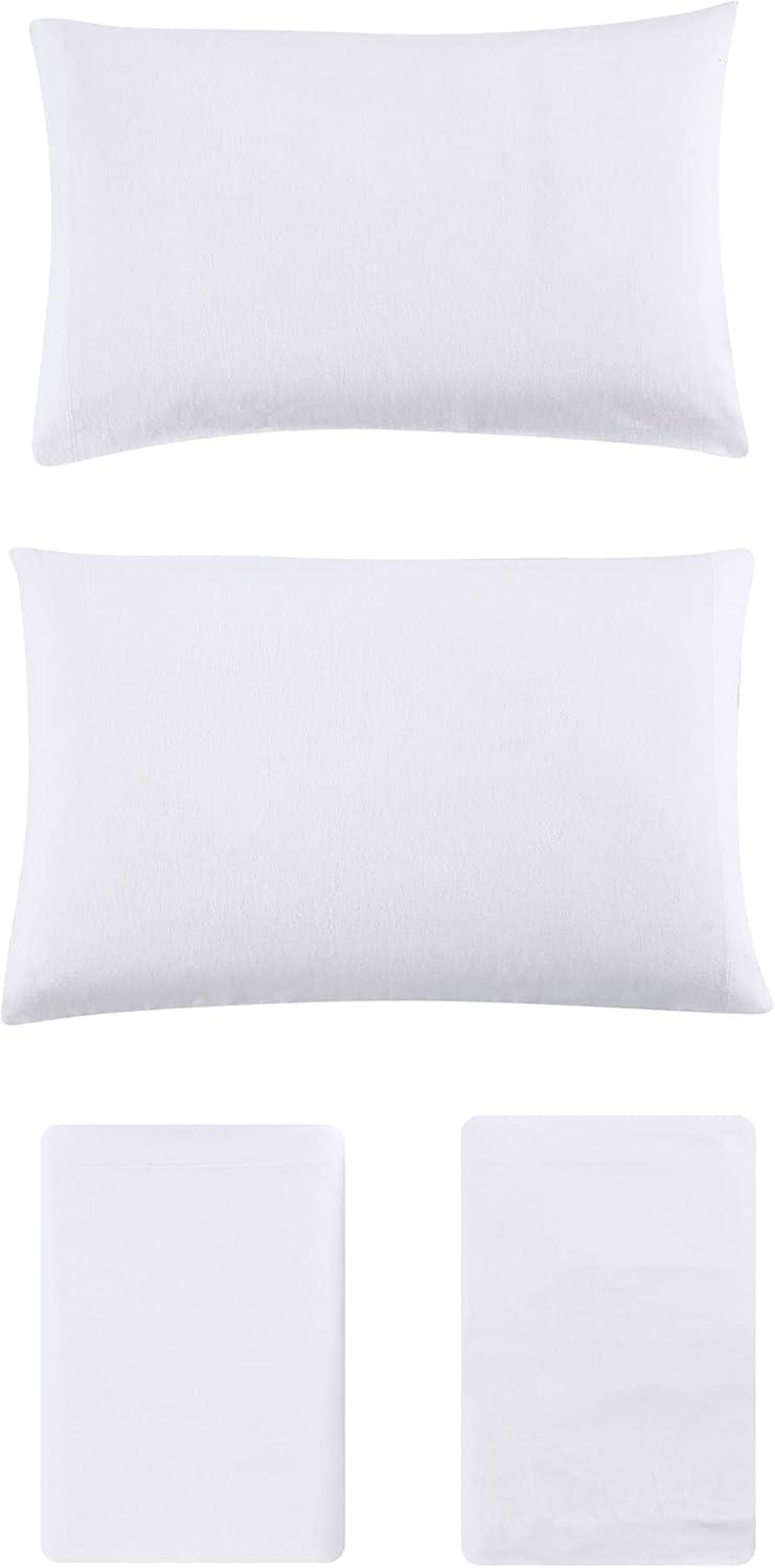 Twin Solid Flannel Sheet Set White - Eddie Bauer