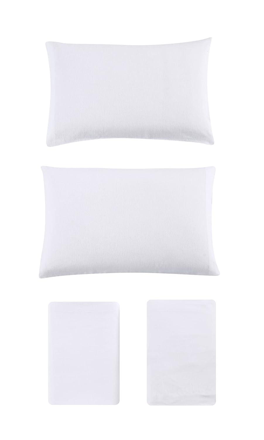 Twin Solid Flannel Sheet Set White - Eddie Bauer