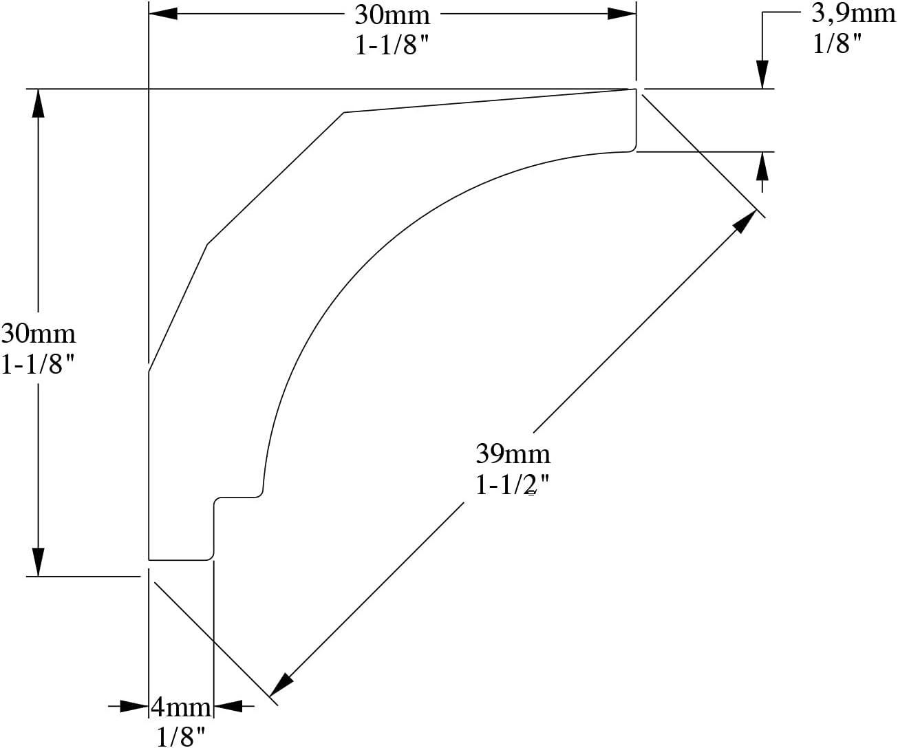 Primed White High Impact Polystyrene Crown Moulding 1-1/2in Face