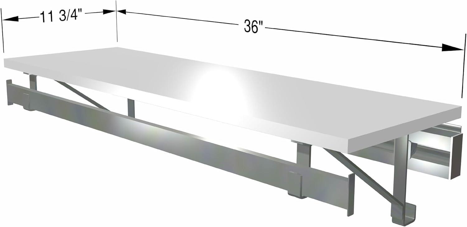 Heavy Duty Closet System in White and Silver (36 in W x 11.75 in. D x 8 in. H (20 lbs.))
