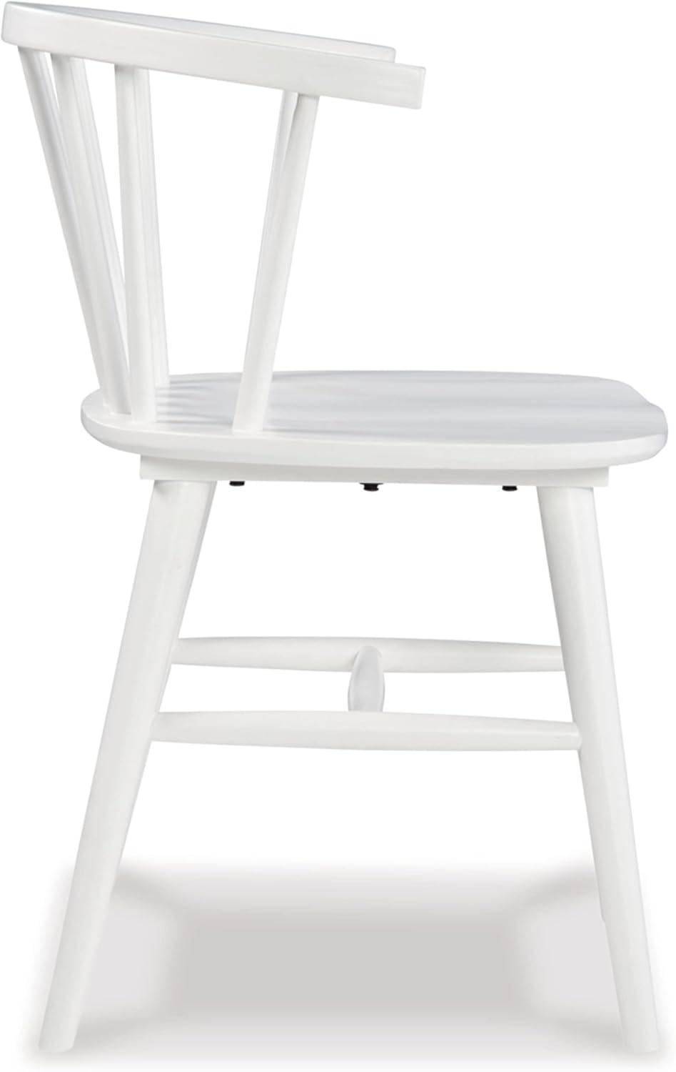 White Wood Spindle Back Dining Side Chair Set