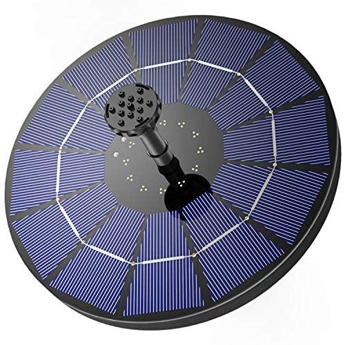 AISITIN 3.5W Solar Bird Bath Fountain Built-in 1500mAh Battery, Solar Water Fountain with 6 Nozzles, Solar Floating Fountain Pump for Bird Bath, Fish Tank, Pond, Pool, Garden and Outdoor