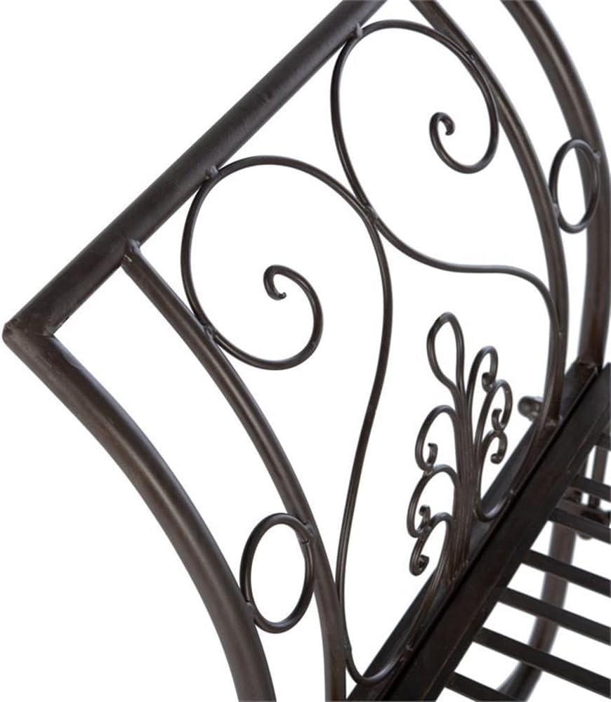 Adina Wrought Iron 51.25 Inch W Outdoor Garden Bench  - Safavieh