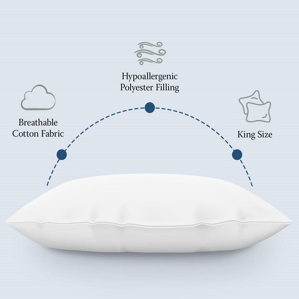 Downlite Medium Polyfill Pillows 4 Pack (Set of 4)
