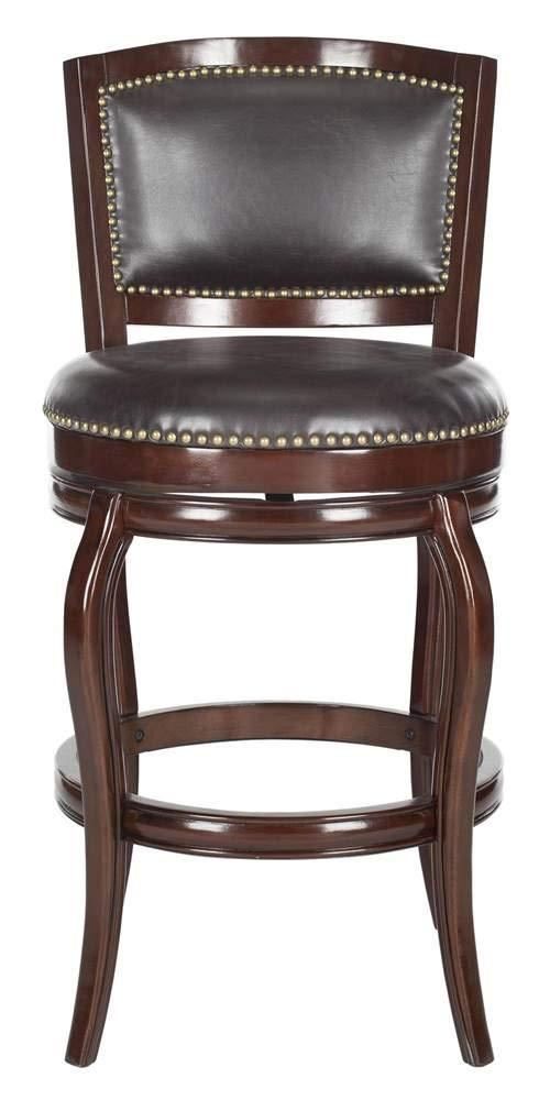 SAFAVIEH Pasquale Industrial Swivel Bar Stool with Footrest, Sierra/Brown
