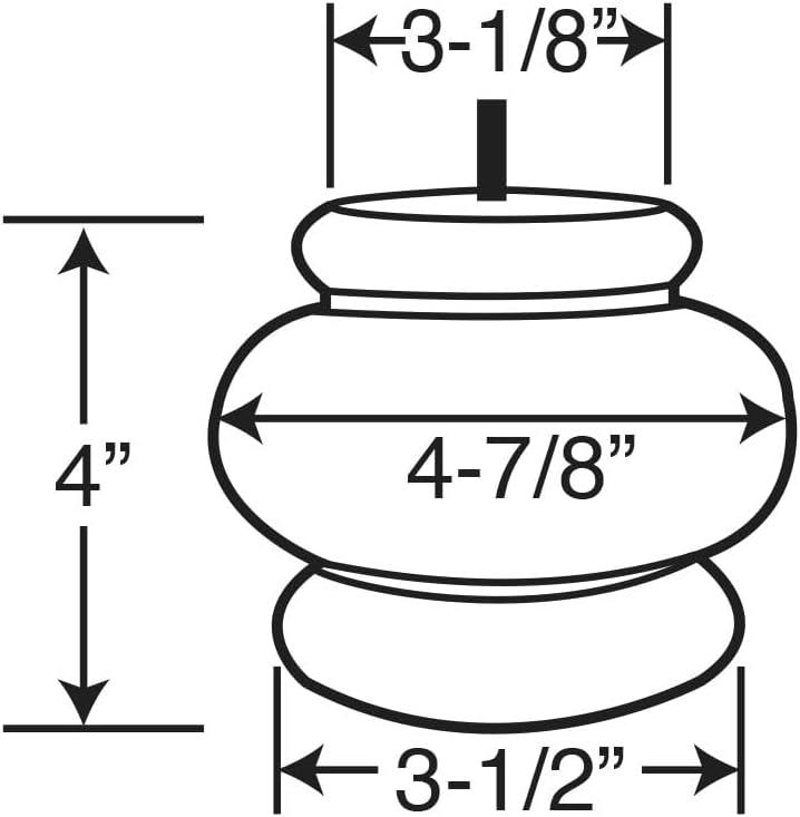 Architectural Products by Outwater L.L.C. 4 in x 4-7/8 in Stained Solid Hardwood Round Bun Foot (Set of 4)
