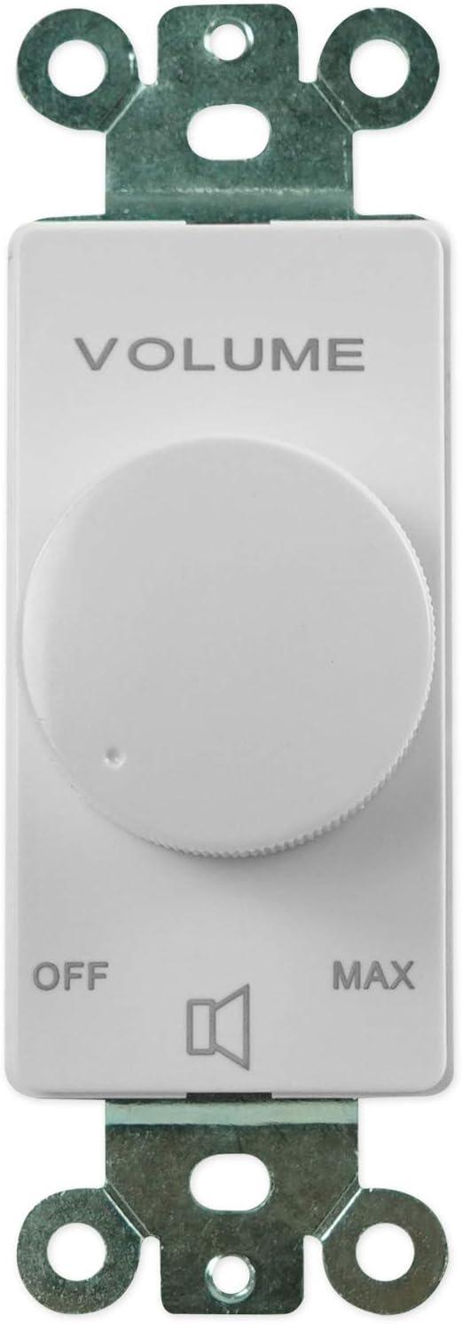 Rockville VOL7035 White 35w 70v Wall Volume Control Zone Controller Box 1-Gang