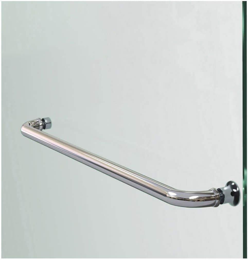 Chrome Frameless Hinged Tub Door with Return Panel, 60 x 30