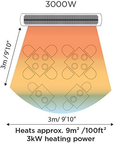 Bromic BH0420031-2 220-240V Heating Tungsten 3000 Series Smart-Heat Electric Heater - Black