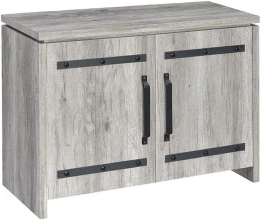 Spacious Wooden Accent Cabinet, Gray - Saltoro Sherpi