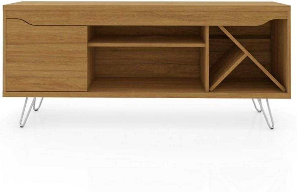 Baxter Mid-Century- Modern TV Stand with Wine Rack in Cinnamon, 23.03 x 53.54 x 14.17 in.