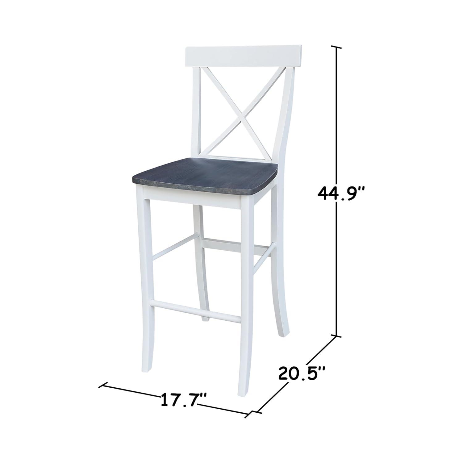 24&#34; X Back Counter Height Barstool Barstool White - International Concepts