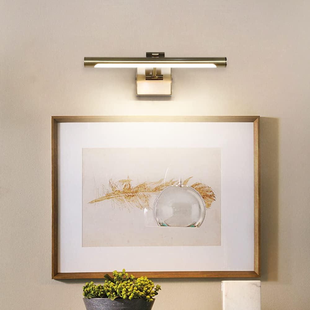 Joosenhouse LED Picture Lights for Paintings Bronze Finish 16.53" Long Swing Arm Display Wall Art Light 9W Gallery Hallway Lighting Over Pictures,Hardwired Connection 3000K,Non-Dimmable