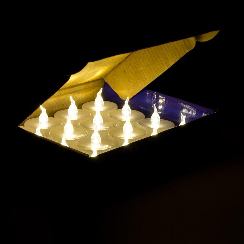 AGPTEK Timer No flicker Flameless LED Candles Battery-Operated Long Lasting Tealights for Wedding Holiday Party Home Decoration 24pcs(Warm White)