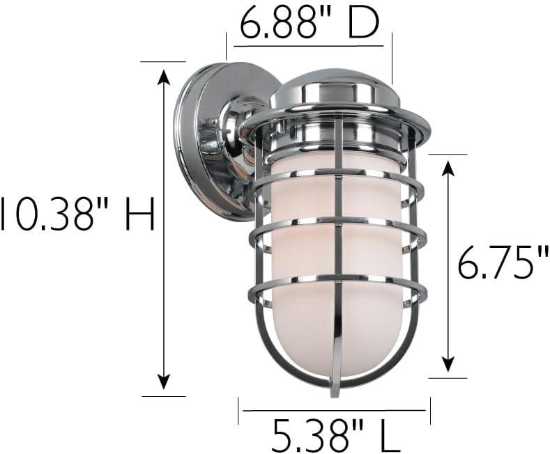 Polished Chrome Industrial Jelly Jar Wall Sconce